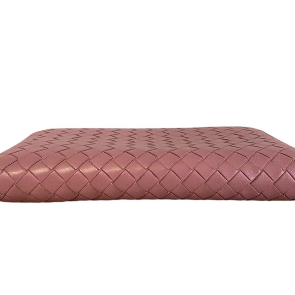 Authentic Bottega Veneta Intrecciato Leather Zip-Around Long Wallet - Pink Mauve - Picture 14 of 15
